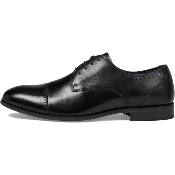 Stacy Adams Bryant 25634-001 Oxford Men's US 8 Black Cap Toe Dress Shoes HAWK683